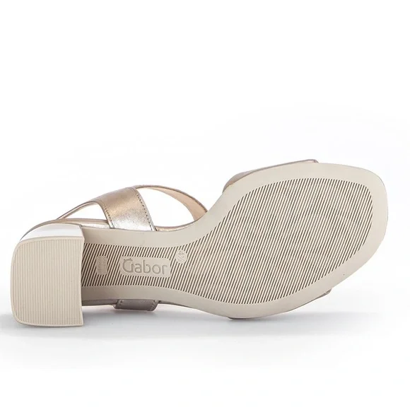 GABOR Gold Heeled Sandals - Picture 2 of 12